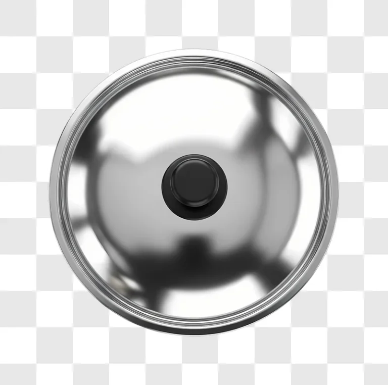 stainless steel kitchen pot lid closeup