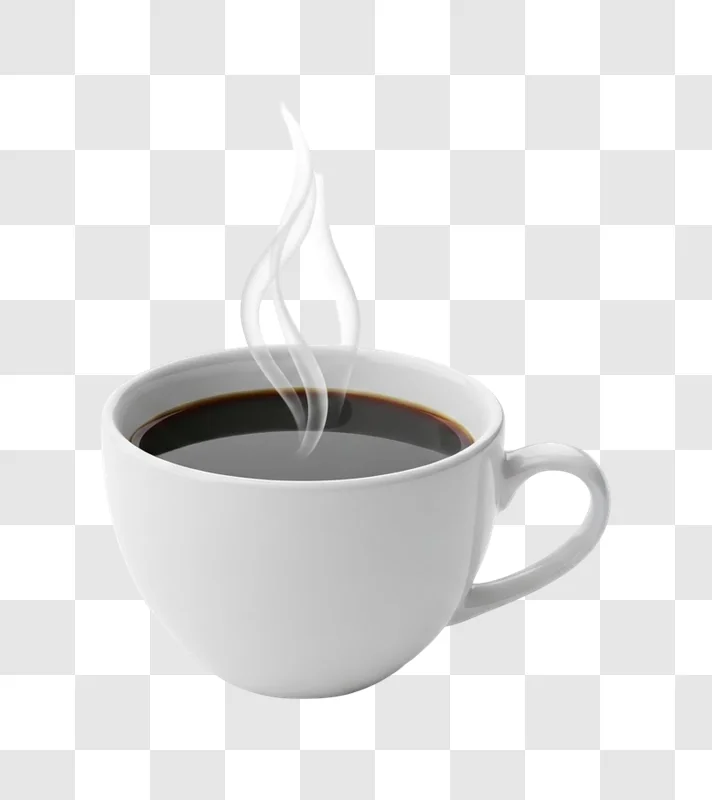 steaming hot coffee in white cup