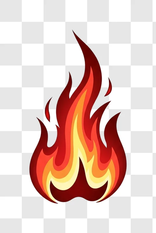 stylized flame icon illustration design high resolution isolated object png transparent background download for non commercial use