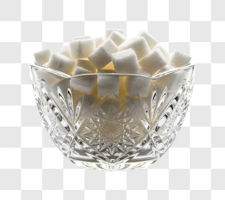 sugar cubes in crystal bowl web ready transparent element png transparent background free png for personal project