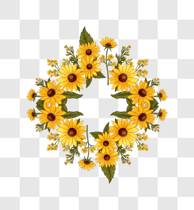 sunflower floral wreath design