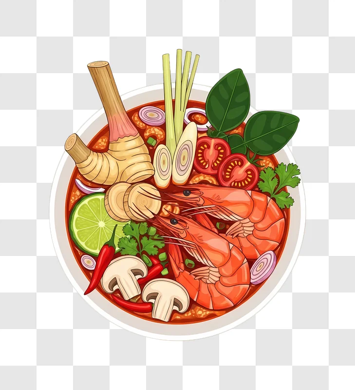 tom yum soup with shrimp ingredients