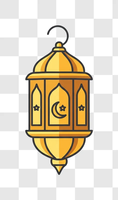 traditional islamic lantern with crescent moon ready to use design element png transparent background free for personal use