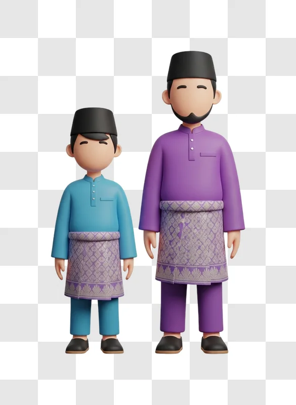 two men wearing traditional malay clothing