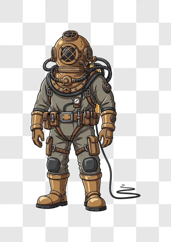 vintage diver in suit