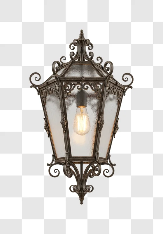 vintage outdoor lantern light fixture closeup