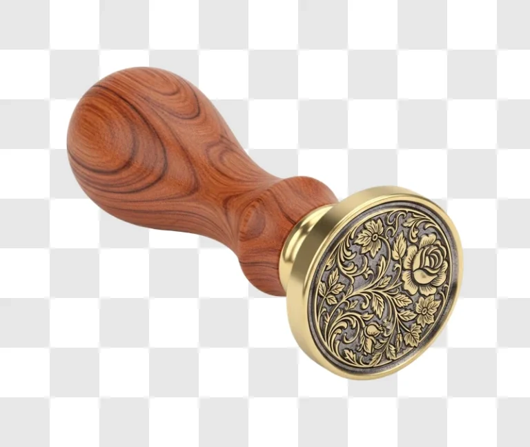 vintage wax seal stamp with floral design