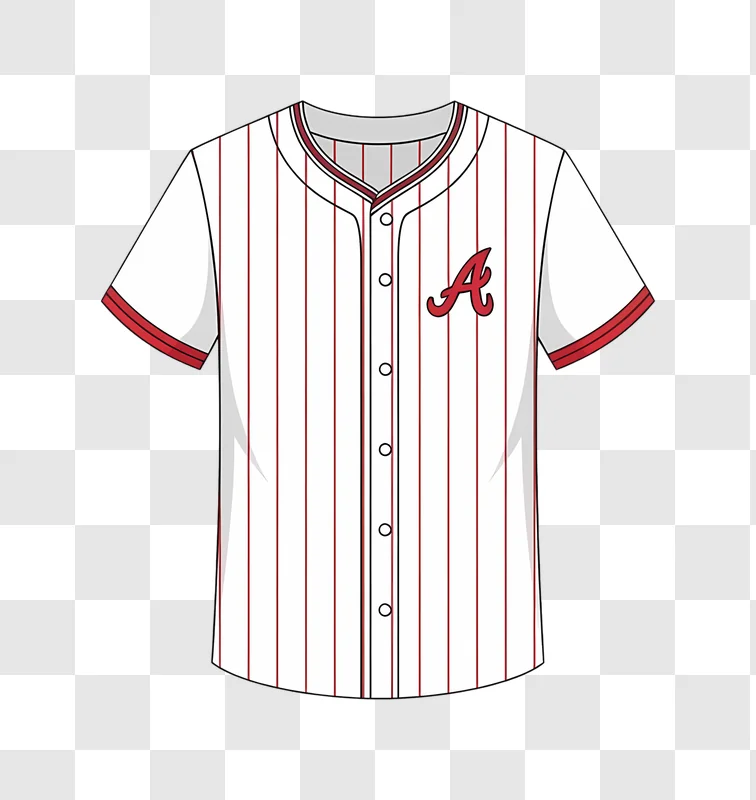 white baseball jersey with red stripes
