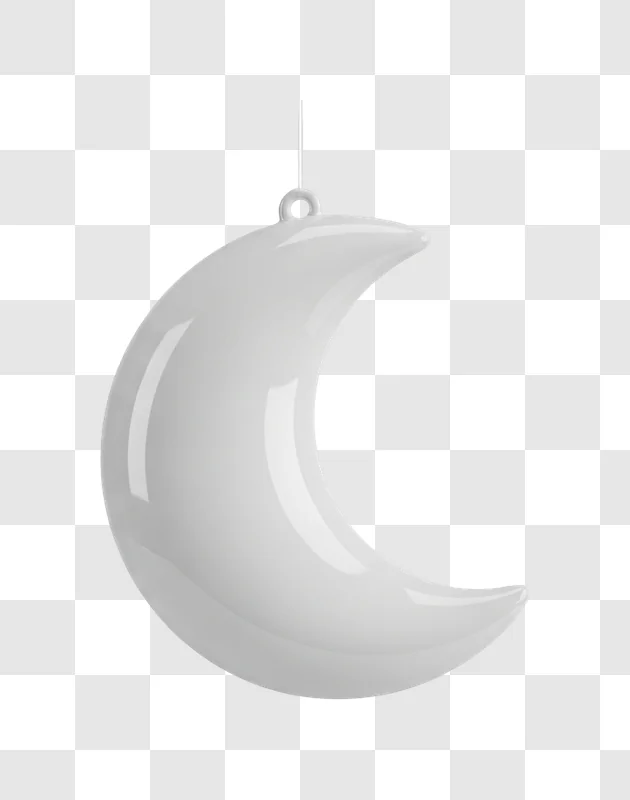 white crescent moon shaped ornament web ready transparent element png transparent background non commercial use only