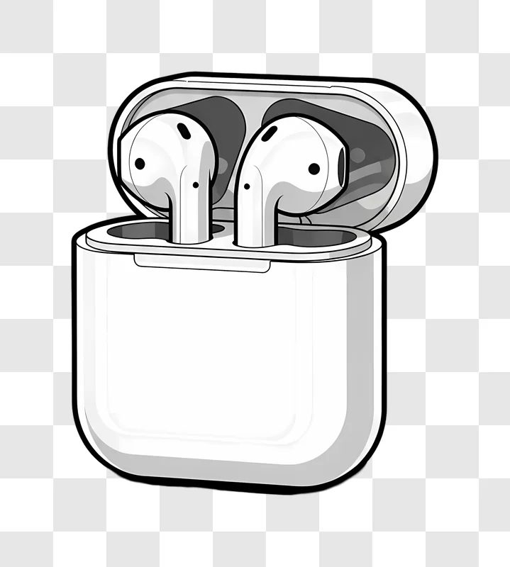 white earbuds in open charging case