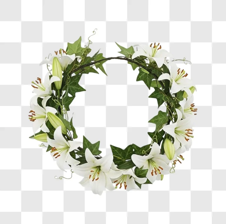 white lily flower wreath decoration