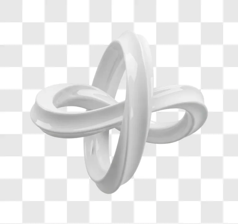 white plastic interlocking rings closeup