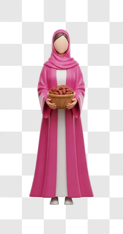 woman in pink hijab holding dates