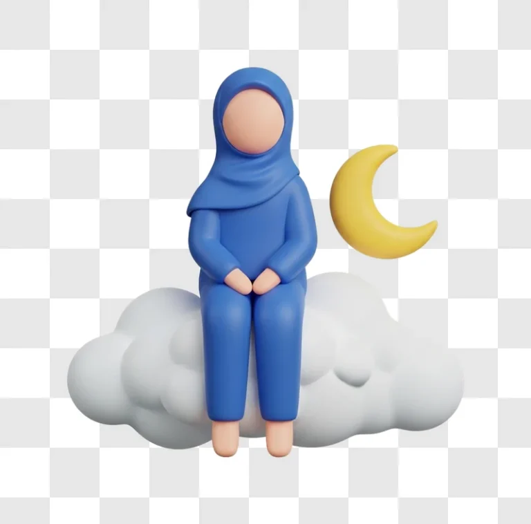 woman wearing blue hijab figurine