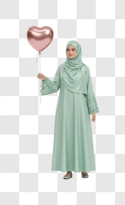 woman wearing hijab and abaya dress