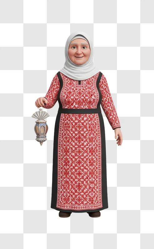 woman wearing hijab and traditional dress