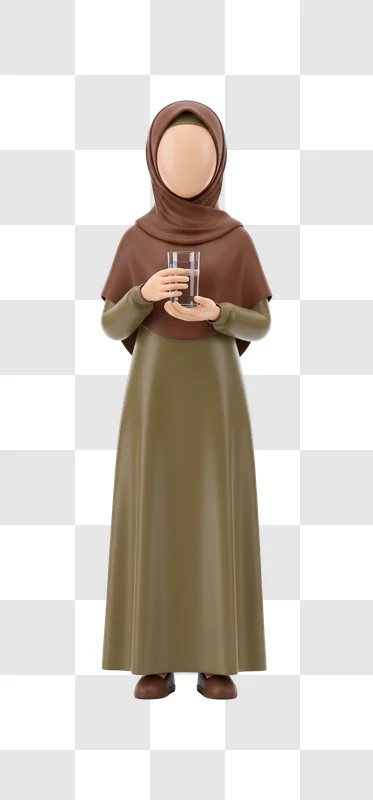 woman wearing hijab holding glass