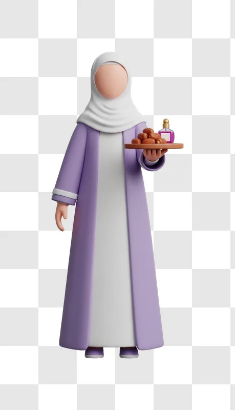 woman wearing hijab holding tray