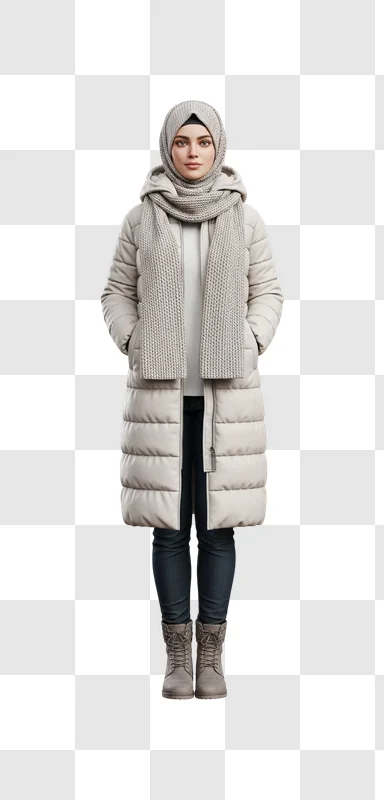 woman wearing long puffer coat