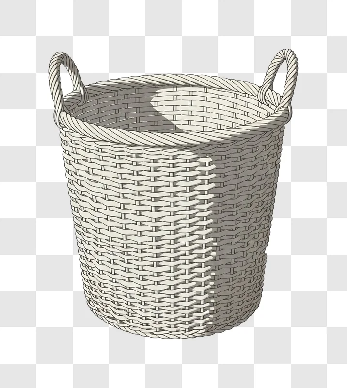 woven basket with two handles