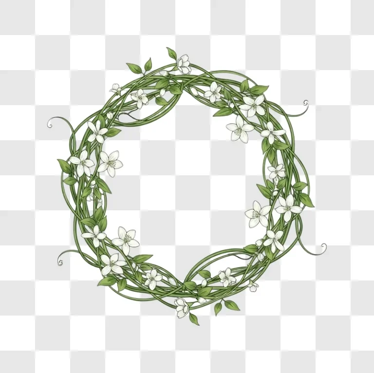 wreath made of green leaves flowers