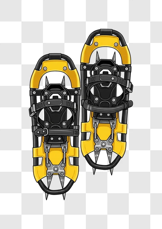 yellow and black snowshoes for hiking