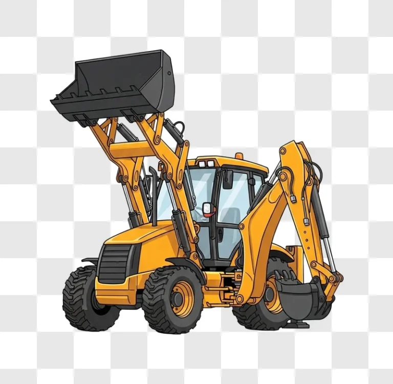 yellow backhoe loader heavy construction equipment