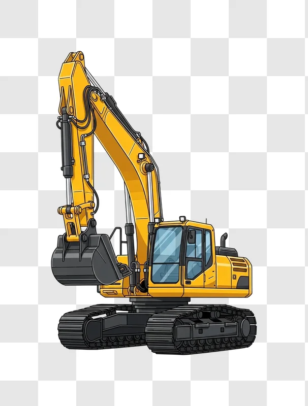 yellow excavator machine heavy equipment