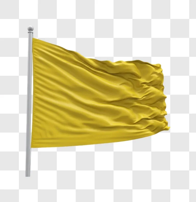 yellow flag on a pole waving