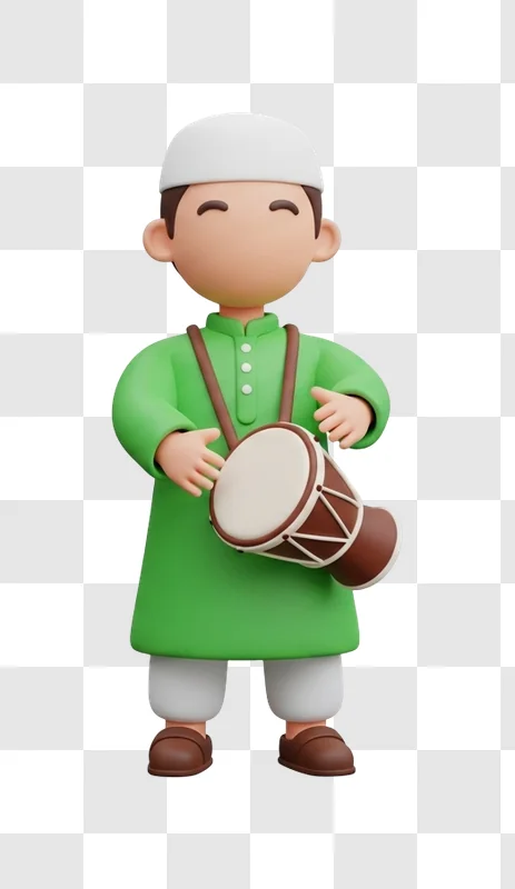 young boy playing a traditional drum