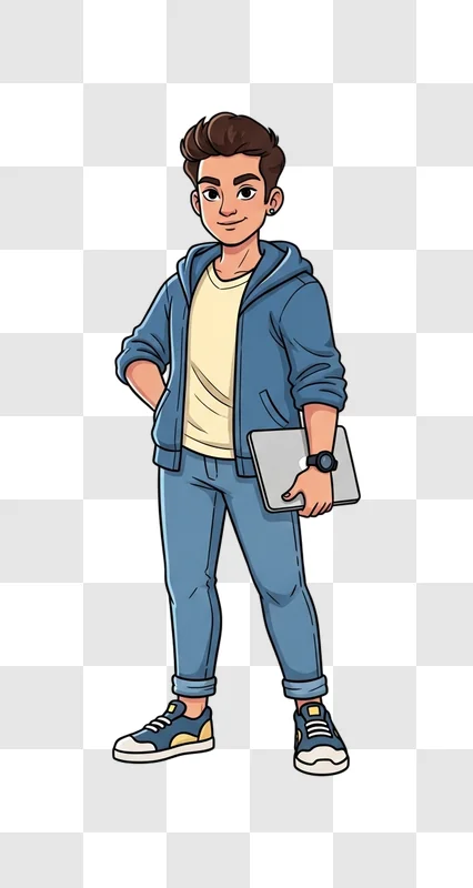 young man holding a laptop computer