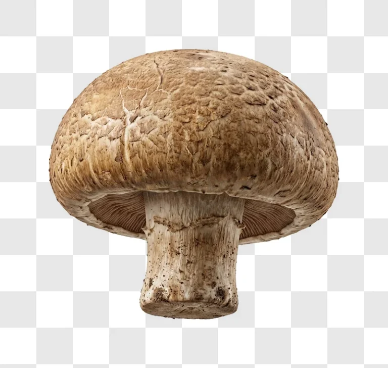 Brown Mushroom With Detailed Texture realistic detailed cap stem