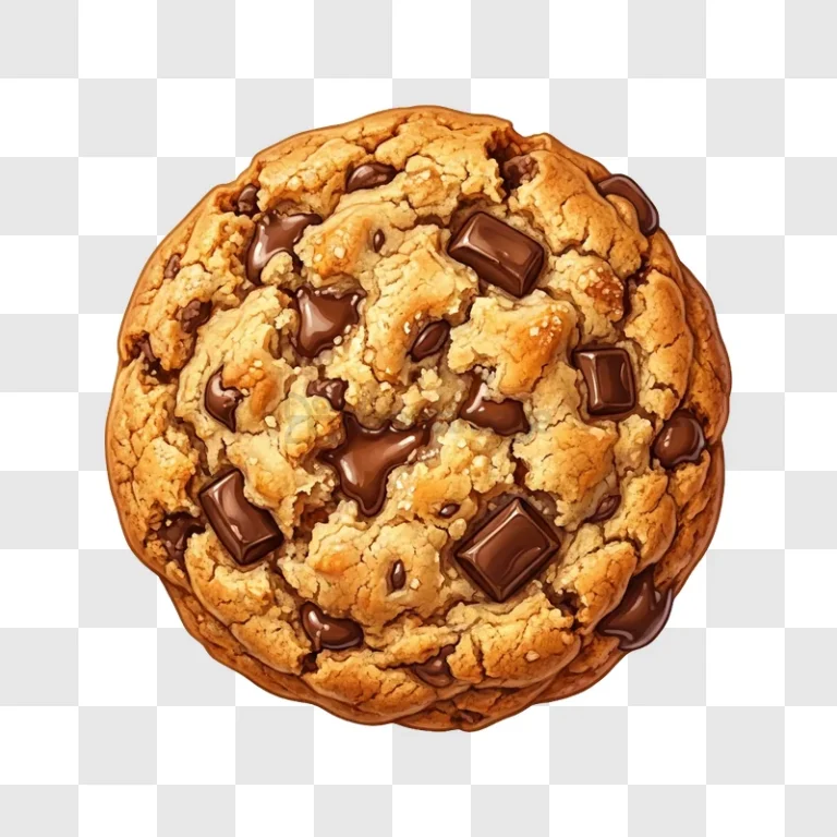 Chocolate Chip Cookie With Melted Chocolate, detailed golden brown texture, rich chocolate chips