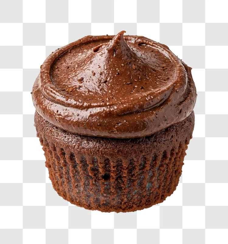 Chocolate Cupcake With Rich Frosting dark brown isolated
