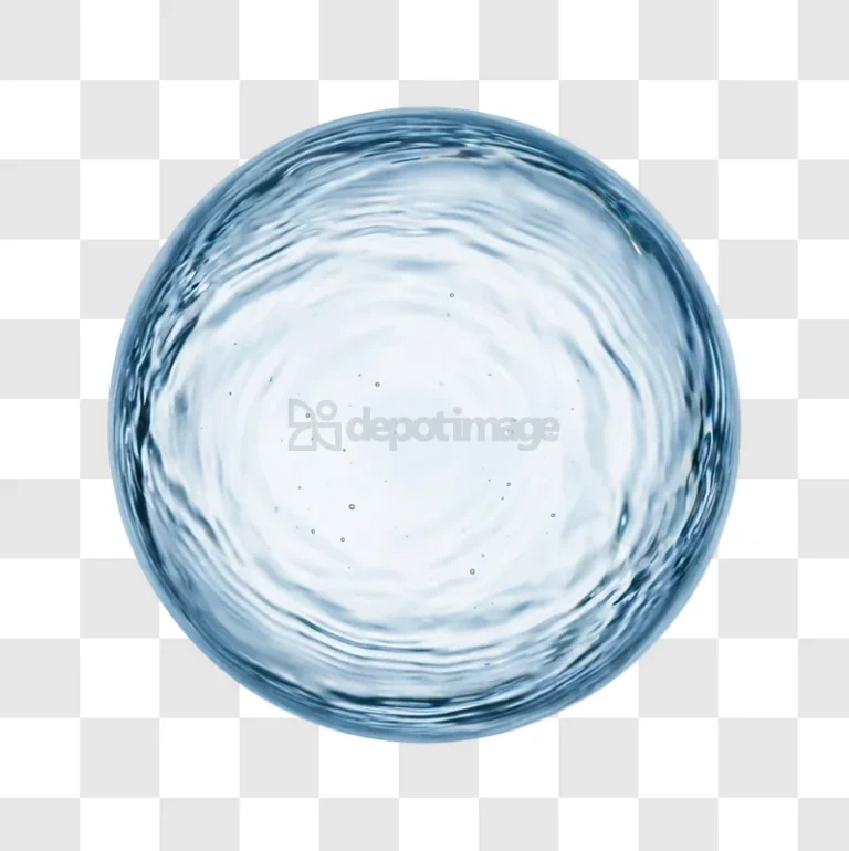 Clear Water Sphere With Gentle Ripples transparent background blue ripples