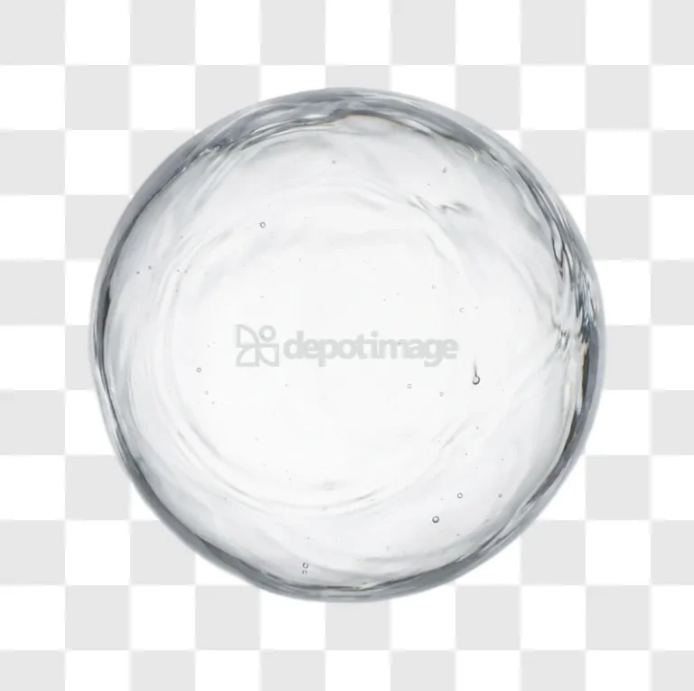 Clear Water Sphere With Tiny Bubbles Inside transparent background, round, clear, bubbles