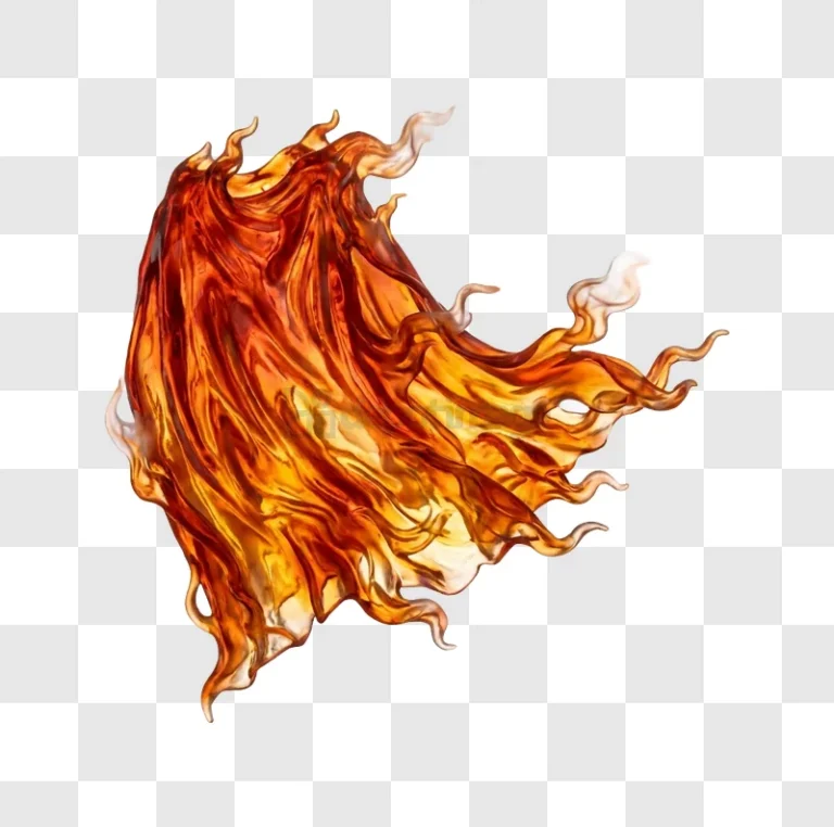 Dynamic Fiery Abstract Element With Wavy Texture wavy red orange transparent