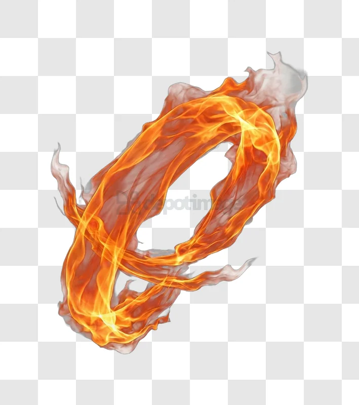 Dynamic Fiery Abstract Shape With Glowing Orange and Red Flames, glowing orange red transparent