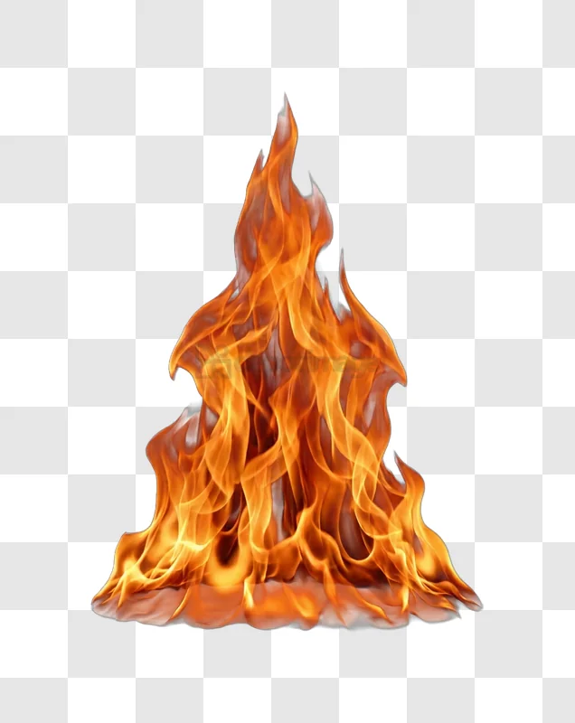 Fiery Blaze With Orange Flames Burning vibrant orange red transparent background
