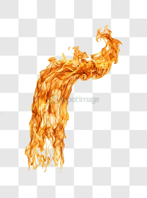 Fiery Flame With Orange and Yellow realistic fire transparent background