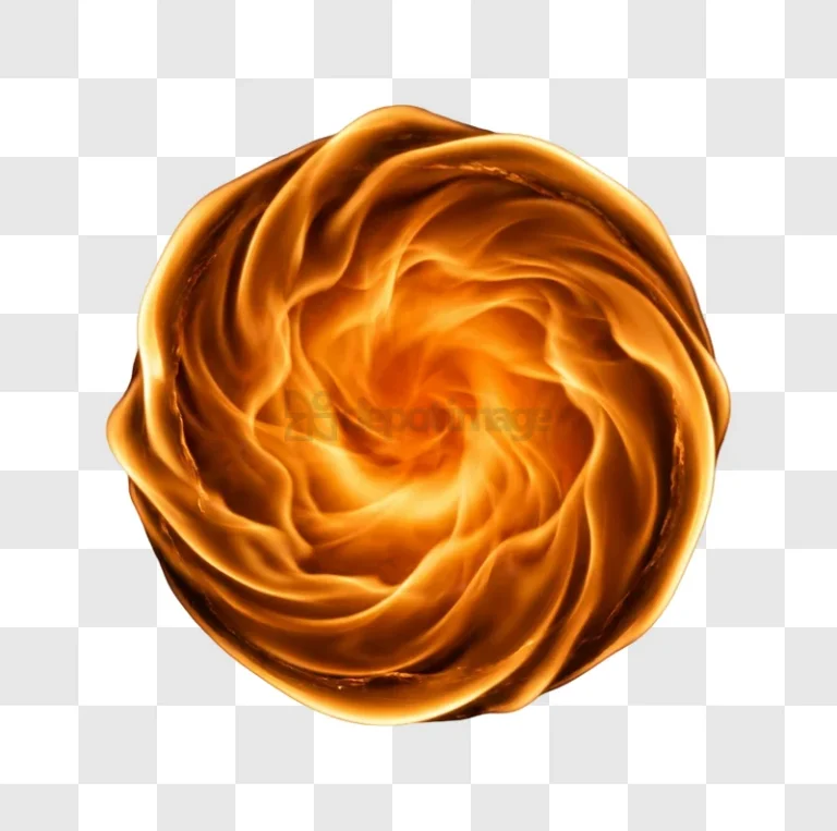 Fiery Swirl Abstract Design Element swirling orange flames on black background