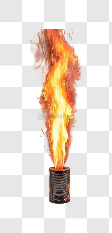 Fiery Torch Burning Brightly Against transparent background, vibrant orange flames, detailed sparks