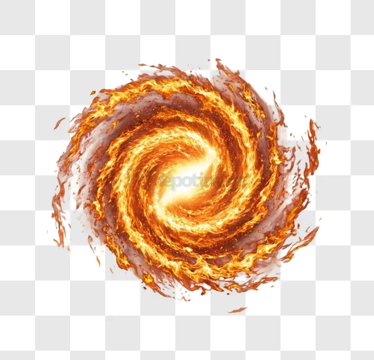 Fire Tunnel Vortex Twirling Into Bright Center fiery spiral transparent background