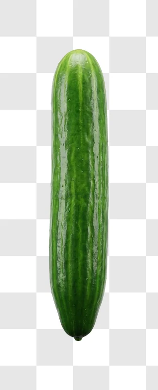 Fresh Green Cucumber Isolated vibrant green transparent background