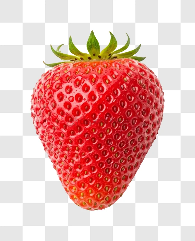 Fresh Red Strawberry Fruit vibrant red with green stem