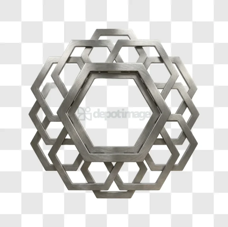 Geometric Hexagonal Metal Trivet Design brushed metal interlocking pattern