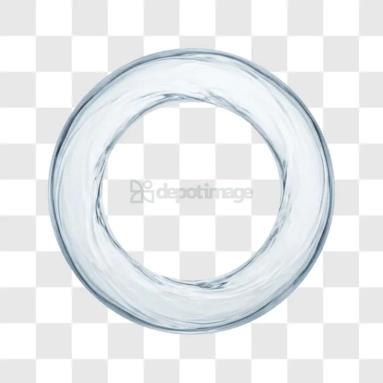 Glass Ring With Gradient Clear Layers transparent background light blue