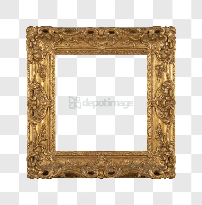 Gold Photo Frame With Intricate Carvings ornate golden antique style