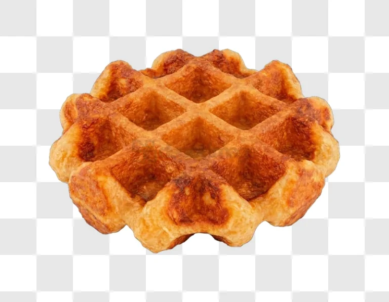 Golden Brown Waffle crispy texture transparent background