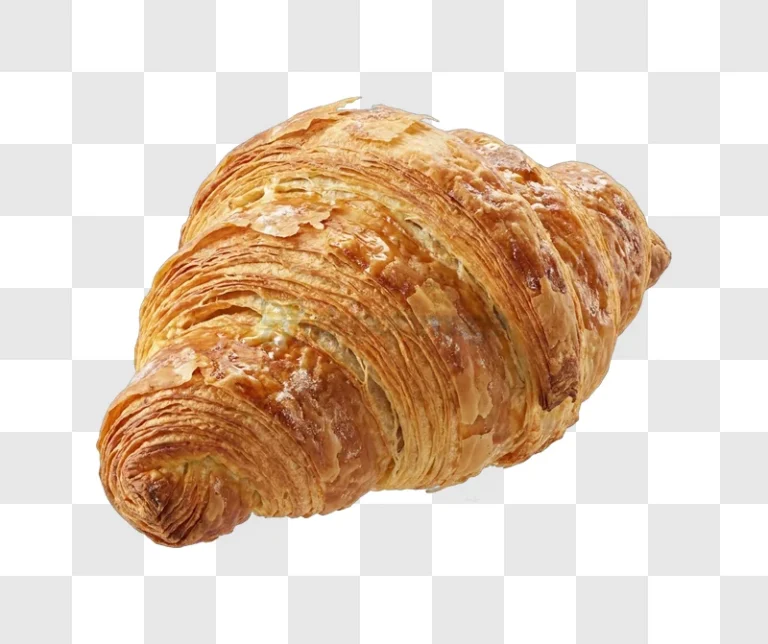 Croissant With Flaky Layers golden brown flaky texture